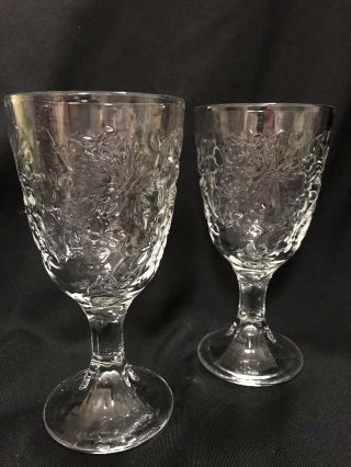 Princess House Clear Crystal Vintage Fantasia Water Glass Goblets Set/2