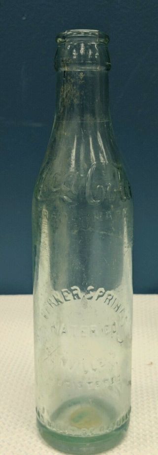 Early Vtg Straight Side Coca Cola Bottle Verner Springs Water Co Greenville Sc