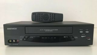 Daewoo Dv - T5dn 4 Head Hq High Speed Rewind Vhs Vcr Player/recorder With Remote