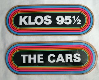 Vintage Klos 95 1/2 & The Cars Rainbow Decal Bumper Sticker Set Of 2 1981