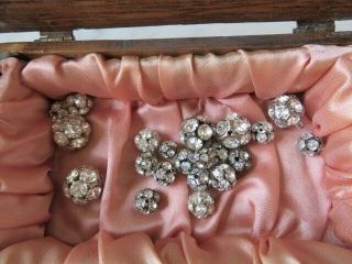 21 Gorgeous Little Old Vintage Rhinestone Balls Beads 1/4 " To 1/2 " Prong Set
