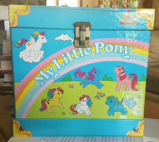 Vintage 1985 Hasbro Inc.  My Little Pony Kid Stuff Record Carry Case 45 Rpm Size