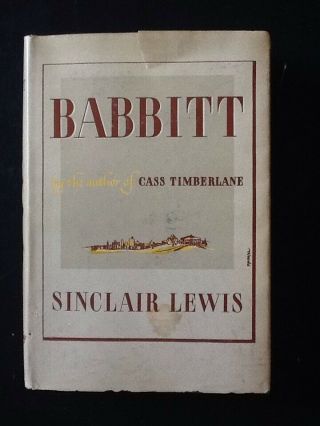 Babbitt By Sinclair Lewis C1922 Hc/dj Grosset & Dunlap