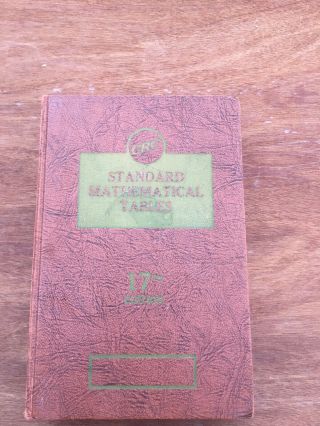 Vintage Crc Standard Mathematical Tables 1969 17th Edition Hardcover Math Book