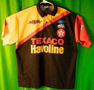 Vintage 90s Robert Yates Racing Polo Shirt Texaco Havoline Men 
