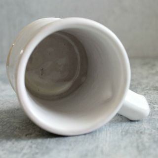 Vintage Frankoma Pottery Okie Oklahoma Stoneware Coffee Mug White 3