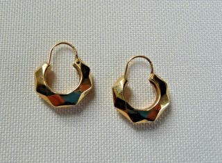 Vintage 14k Yellow Gold Hoop Earrings 1.  2 Grams