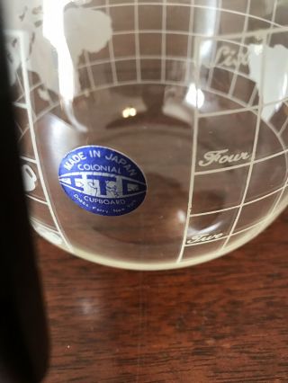 Vintage Nescafe Nestle World Globe Clear Glass Coffee Carafe Pot 6 Cup Japan 3