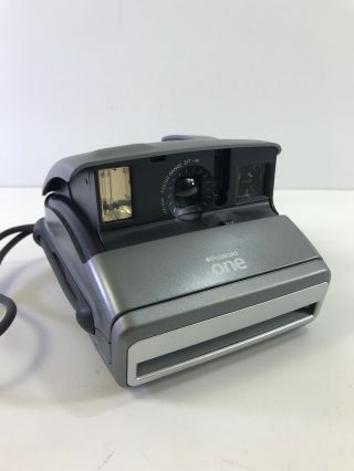 Vintage Polaroid One 600 Instant Film Camera Silver Black 100mm Focus