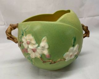 Vintage Roseville Pottery Green Apple Blossom 342 - 6 Handles U.  S.  A.  Collectible