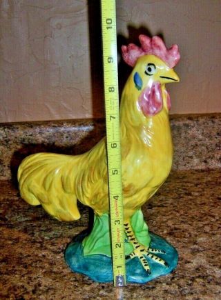 Vintage Stangl Pottery Bird 3445 Yellow Rooster Figure 9 " Artist Sign