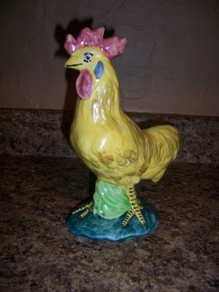 vintage STANGL POTTERY BIRD 3445 YELLOW ROOSTER FIGURE 9 