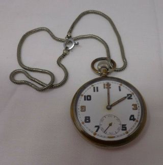 Vintage Military Issue Pocket Watch Gs/tp 19 Jewelled Lever - Not C1