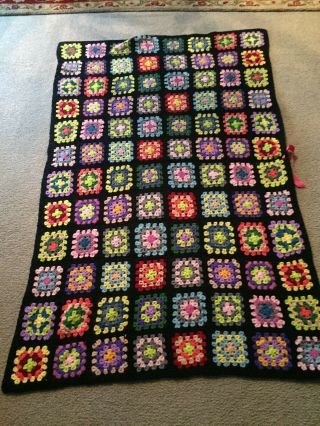 Vintage Crocheted Throw/blanket/afghan " Granny Squares "