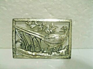 Vintage Norseland By Coro Sterling Silver Pheasant Brooch Pin Large Bird Wetland