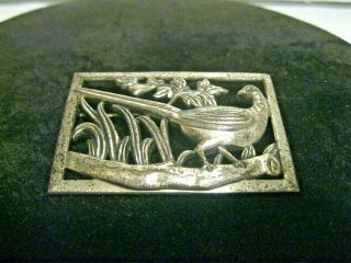 Vintage Norseland by Coro Sterling Silver Pheasant Brooch Pin Large Bird Wetland 2
