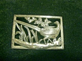 Vintage Norseland by Coro Sterling Silver Pheasant Brooch Pin Large Bird Wetland 3