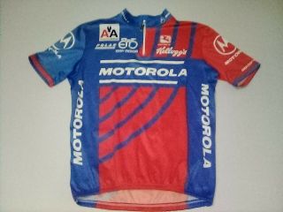 Vtg Eddy Merckx Motorola Zip Cycling Jersey Bike Giordana Large
