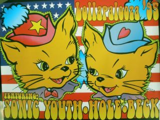 Lollapalooza Beck Hole Sonic Youth 1995 Vintage Art Kozik Concert Promo Poster