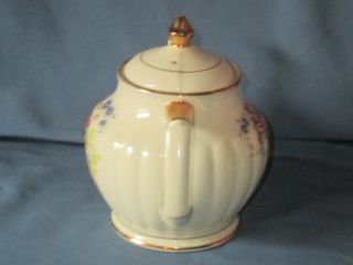 Vintage Sadler England Floral Design Ceramic Teapot Tea Pot 3540 Gilt Trim