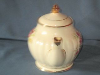 Vintage SADLER England Floral Design Ceramic Teapot Tea Pot 3540 Gilt Trim 3