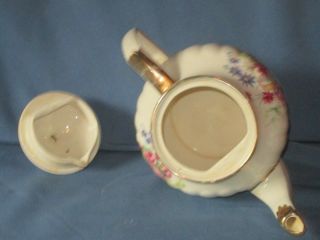 Vintage SADLER England Floral Design Ceramic Teapot Tea Pot 3540 Gilt Trim 4