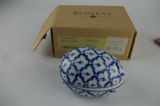 The Bombay Company Azure Oval Box,  Jewelry Trinkets,  Vintage