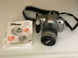 Vintage Nikon N55 Slr Film Camera & Nikkor Af 28 - 80mm Zoom Lens