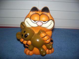 Vintage 1981 Kats Meow - Garfield & Pooky Vinyl Bank 6 1/2 "