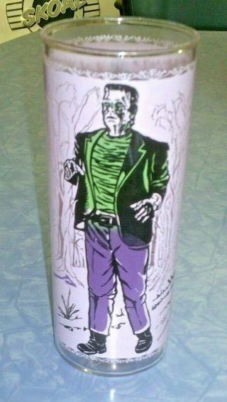 Vintage 1960 Universal Pictures Monsters Frankenstein Drinking Glass 6 1/2 " Tall