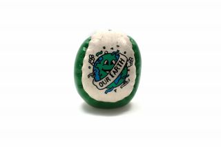 Wham - O Hacky Sack Our Earth Leather Green And White Vintage 1986