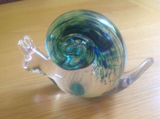 A Stunning Vintage Murano Glass Snail Paperweight See Details.