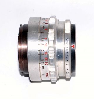 Vintage Exakta Fit Carl Zeiss Jena Tessar 50 Mm F/2.  8 Lens Barrel,  Rear Element