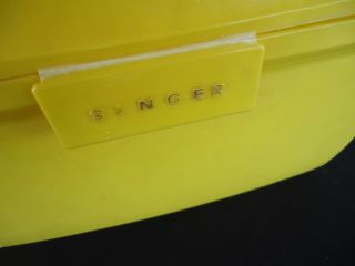 vintage retro yellow singer sewing machine case basket craft knitting box 4