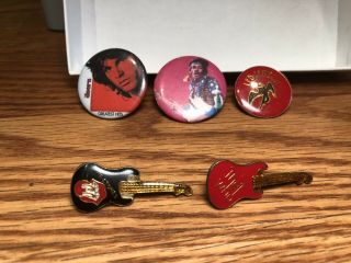 5 Vintage 70’s 80’s Rock Music Concert Small Pins Lapel Hendrix Zeppelin The Who