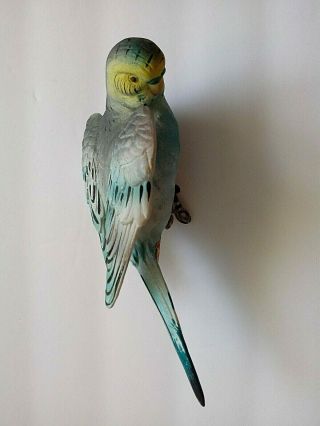 Vintage Ucagco Japan Art Pottery Parakeet Parrot Clip On 7 In.  Collectors Bird