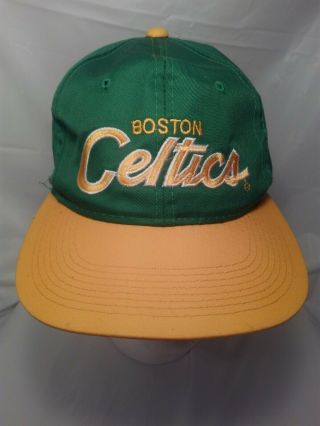 Vintage 90s Boston Celtics Twill Sports Specialties Snapback Hat Cap