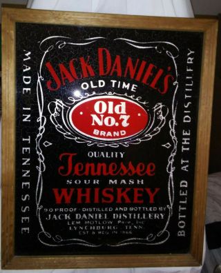 Vintage Jack Daniels Bar Plaque,  Crazed Look,  Old No.  7,  21.  5 " X 17.  5 "