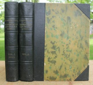 2 Volume History Of Carroll & Harrison Counties Ohio Genealogy Military County