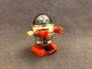 Vintage 1977 Tomy Wind - Up Toy Robot Japan Walking Buzz Bot M - 3 Silver Blue