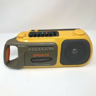 Vintage Sony Sports Cassette Player Recorder Radio Boombox Cfm - 104 Yellow
