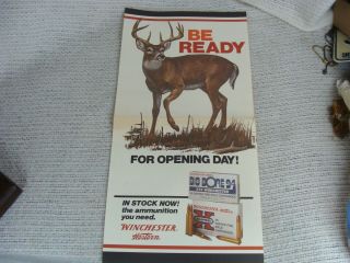Vintage 1970s Winchester Poster Sign Be Ready For Opening Day Deer