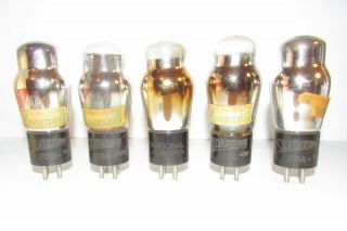 5 Silvertone/national Union 01a St Style Radio Amplifier Tubes.  Tv - 7 Test Nos.