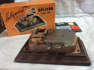 Vintage Hollywood Stainless Steel 8mm - 16mm Movie Film Splicer