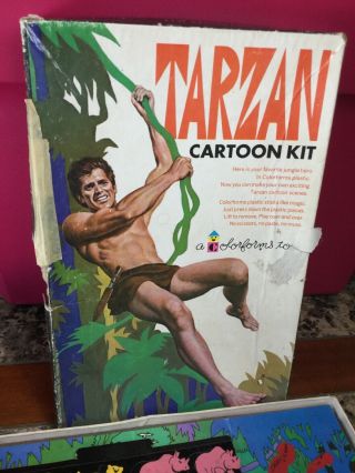 Vintage 1966 Tarzan Cartoon Kit Colorforms Toy - Not Complete 3