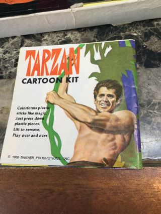 Vintage 1966 Tarzan Cartoon Kit Colorforms Toy - Not Complete 4