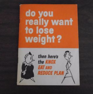 Vtg 1971 Knox Gelatin Advertising Diet Book " The Knox Eat & Reduce Plan "