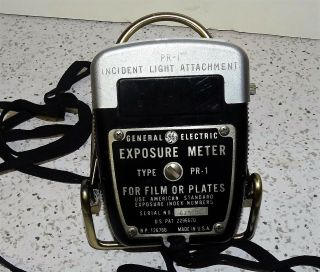 Vintage GE Exposure Meter Type PR - 1 Incident Light General Electric Photography 2