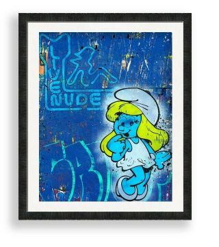 Crisp Limited Signed Smurf Smurfette Vintage Comic Canvas Pop Art