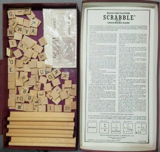 Vintage 1976 Selchow And Righter Scrabble Crossword Game 100 Complete Wood Tile